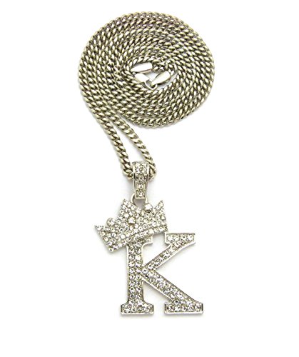 King Crown Alphabet K Pendant 