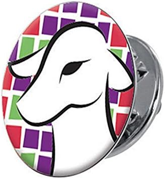 Silver Tone and Epoxy The Lamb of God Lapel Pin with Clutch Back, 5/8 Inch