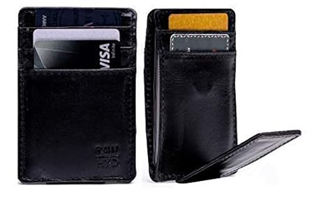 RAWHYD Leather Co. Genuine Leather Mens Wallet with Money Clip - Black