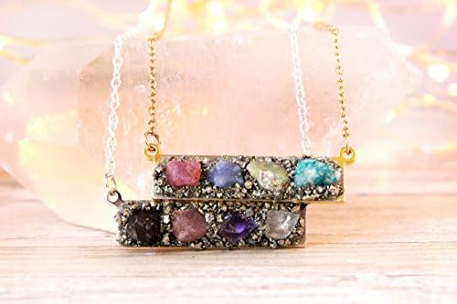 Customized Raw Rough Birthstone Gemstone Necklace Jewelry