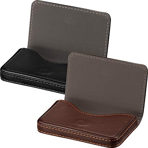 2 Pieces Business Card Holder Business Card Wallet Pu Leather Business Card Case Pocket Business Name Card Holder With Magnetic Shut Credit Card Id Case Wallet Black And Coffee Buy Online At Best