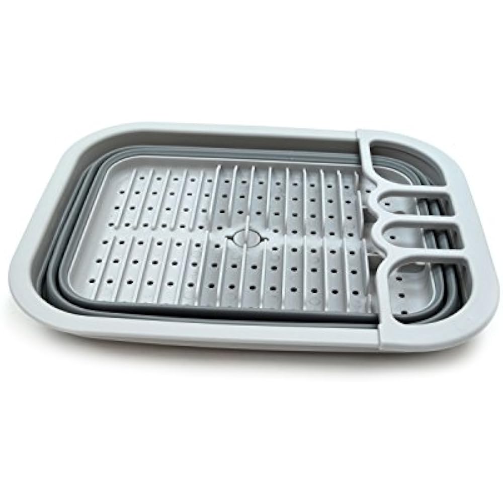 Collapsible Dish Drainer With Board Foldable Drying Rack Set Portable
