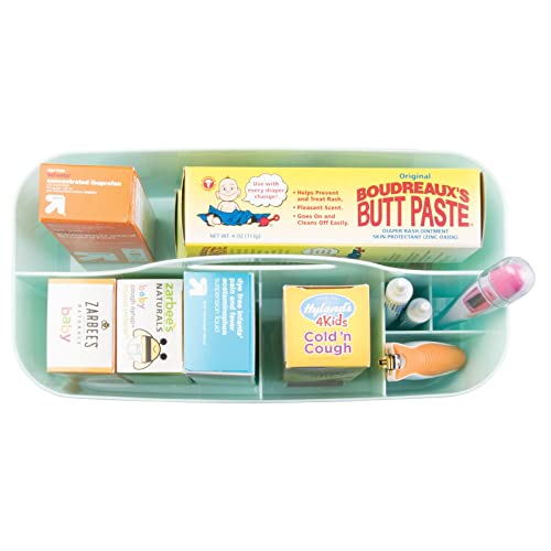 mDesign Plastic Portable Nursery Storage Organizer Caddy Tote Divided
