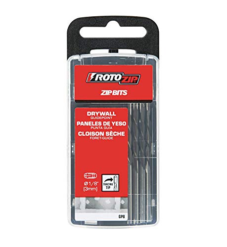 RotoZip GP8 1/8-Inch Guide Point Drywall Cutting Zip Bit (1/8-Inch (8-Pack))