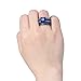 Rongxing Jewelry Couple Blue Sapphire Ring Sets Size 9 Women's Black Gold Wedding
