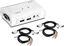 TRENDnet 2-Port USB KVM Switch and Cable Kit with Audio, TK-209K
