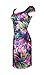 SDBING Women's Elegant Floral Slimming Fitted Stretch Sleeve Business Pencil Dress