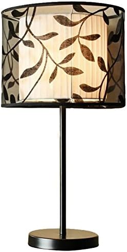 SHIQUNC Yarn Double Lampshade Table Lamp Iron Metal Frame Desk Reading Light