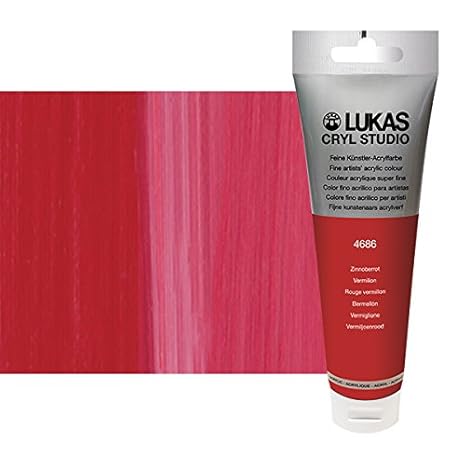 Lukas Cryl Studio 125 ml - Zinnoberrot - Acrylfarbe Acryl Farbe Künstlerfarbe