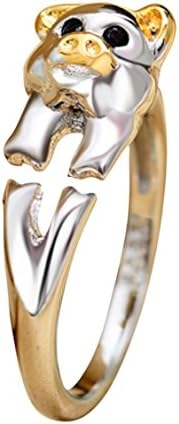 CinCinChic For Womens Mens 925 Sterling Silver Zodiac Dragon Tiger Rabbit Dog Ox Rat Monkey Pig Rooster Snake Rabbit Horse Sheep Adjustable Size Ring (Pig)