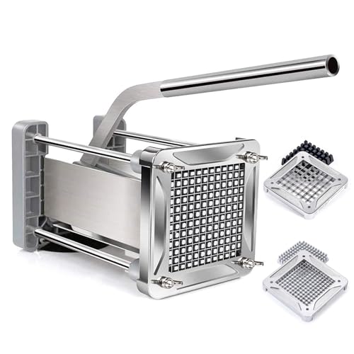 Sopito Professional French Fries Cutter Stainless Steel with Blades 12 x 12 mm and 6 x 6 mm, for Potatoes, Cucumbers, Carrots