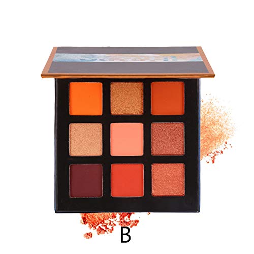 ROMANTIC BEAR 9 Colors Eyeshadow Palette Matte Shimmer Highly Pigmented Eye Shadow Long Lasting Waterproof Eye Cosmetics (Saturn)