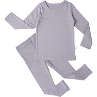 AVAUMA Baby Boys Girls Solid Modal Pj Set Kids Pajamas Long Sleeve Cotton (H-Gray XS)