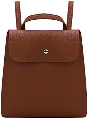 Sumen Backpack Women Girl Pure Color Leather Mini School Bag Soft Square Shoulder Bag