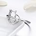Presentski Cute Kitty Ring,925 Sterling Silver Cat Rig Christmas Day Gift for Women,Size 6 7 8 9