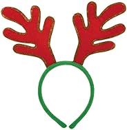 Amscan Red Reindeer Antlers Headband, Christmas Costume Accessories, 12" L x 5" W, One Siz