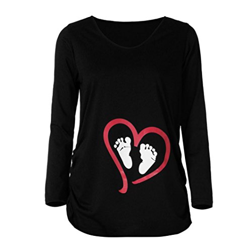 Amimgo-Womens-Long-Sleeve-Blouse-V-Neck-Footprint-Maternity-T-Shirt-Tops