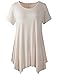 LARACE Womens Swing Tunic Tops Loose Fit Comfy Flattering T Shirt (2X, Beige)