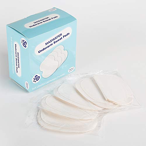 Underarm Sweat Pads - MASWATER Armpit Underarm Shields Fight Hyperhidrosis for Men and Women[ 50 Pack /25 Pairs ] Disposable Dress Guards/Shields, Sweat Free Armpit Protection/White - Thumbnail 6