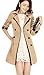 Uget Women's Elegant Long Trench Coat Jacket with Belt