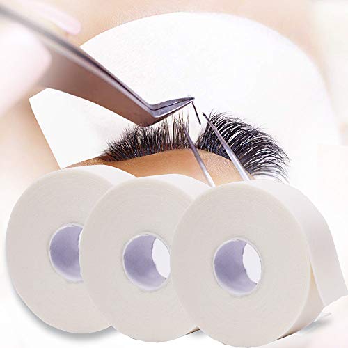 Eyelash Tape White Lash Tape for lash Extension, 3 Rolls Medical Elastic Foam Tape for Sensitive Skin Eyelash Extension,Eye Tape Adhesive Fabric Patch Tape Eyelash Pads,Eyelash Extension Tapes for Fa