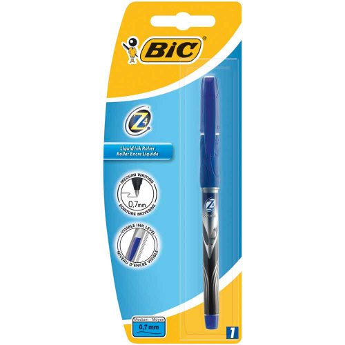 Ручка роллер BIC z4 корпус сереб. блистер толщина письма 0.7мм арт. 810319 синяя (3086123006942)