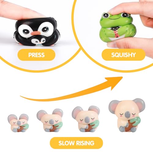 24PCS Party Favors for Kids - Cute Animal Squishy Toys Bulk for Grandkids Stocking Stuffers for Kids Pinata Stuffers Birthday Gifts for Boys & Girls Classroom Prizes