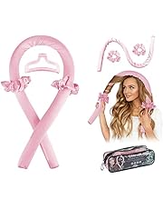 Heatless Curling Rod Headband,No Heat silk curlers hair rollers for long hair and you can sleep in soft foam hair curlers curling rods overnight,curling ribbon and flexible rods for natural hair