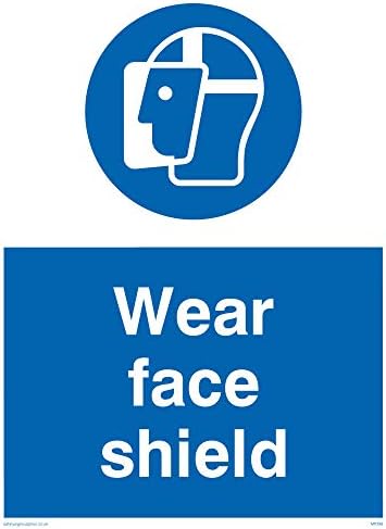 Viking Signs MP288-A5P-3M"Wear Face Shield" Sign, 3 mm Rigid Plastic, 200 mm H x 150 mm W