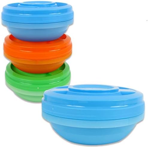 Food Storage Containers Round Screw Top 250ml 500 ml/1000 ml Set of 6 Size/Quantity: 250 ml Colour 750ml Pack of 6)