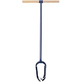 Leriton Hand Auger Post Hole Digger 6"x 46" with Non-Slip Hardwood T Handle Adjustable Industrial Auger Large Garden Auger Drill for Fence Post Installation Planting Trees Digging