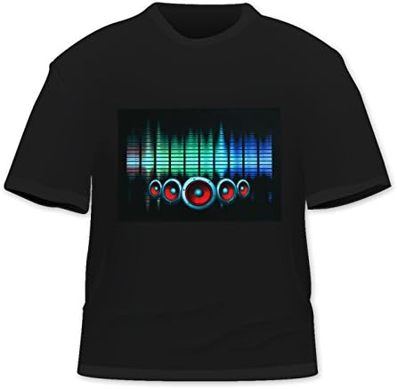 Umokon Men's Black Sound-Activated LED T-Shirt