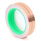 2 Pack Copper Foil Tape, 66 Feet Double-Sided Copper Foil Conductive Tape for EMI Shielding, Stained Glass, Soldering, Electrical Repairs, Slug Repellent, Paper Circuits, Grounding (0.5