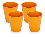 Green Eats Tumblers Drinking Cups, 4 Pack, Orange
