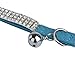 BINGPET Adjustable Cat Collar Soft Velvet Safe Collars Bling Diamante with Bells, Blue