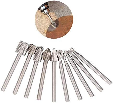 Electric Grinding Accessories 10pcs 3mm Shank HSS Router Bits Rotary Burr for Drill Woodworking Tool Set CNC Engraving