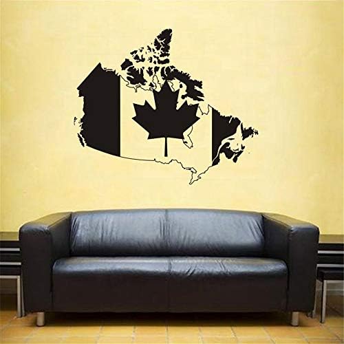 Dctal Canada Map Sticker Decal Posters Coffee Shop Vinyl Wall Car Decals Pegatina Decal Decor Mural Map Sticker Yellow 58x68cm