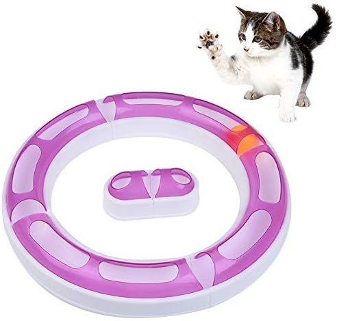 Petacc Cat Treat Ball Funny Pet Food Leakage Ball Interactive Kitten Food Dispenser Creative IQ Treat Dispensing Toy for Cats, Mouse Shape, Easy to Clean, White and Pink, Set of 2 (6)