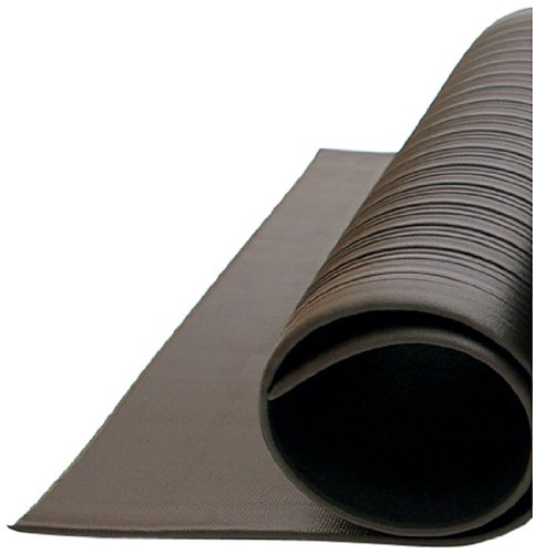 Bertech Anti Fatigue Vinyl Foam Floor Mat, 4' Wide x 8' Long x 3/8" Thick, Textured Pattern, Black (Made in USA)