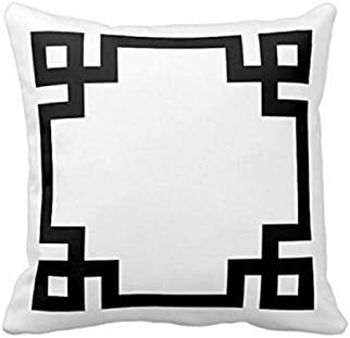 Christmas Rabbit Unique Luxury Black And White Greek Key Border Invisible Zippered Throw Pillowcase Cover Bedding Set