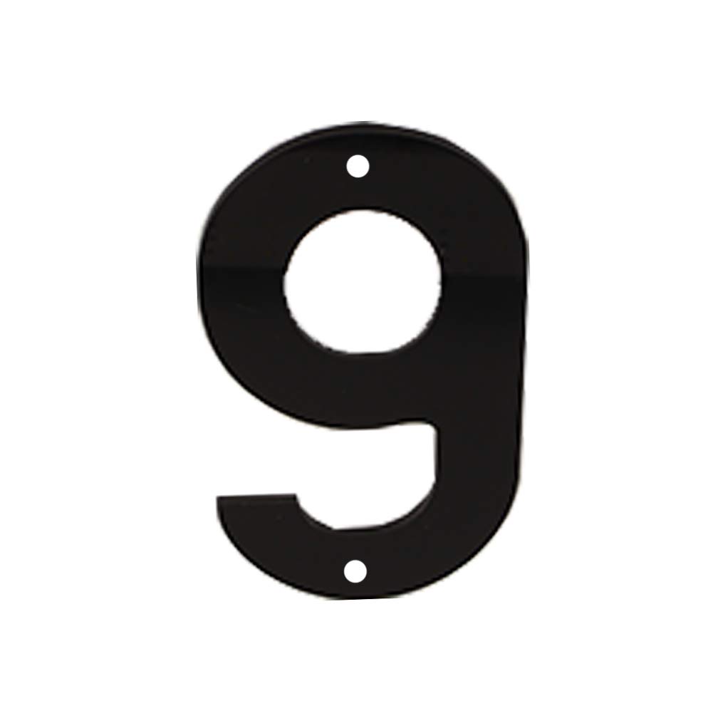 House Number Sign 6 Inch (15 cm) Large Modern Acrylic Plastic Door Numbers, Thick Signage Plaque Self-adhesive & Screws Street Home Address Number Mailbox Numbers, Black [Number 9]