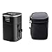 Travel Adapter Worldwide All in One Universal Travel Adaptor Wall AC Power Plug Adapter Wall Charger Dual USB Charging Ports USA EU UK AUS(Black)