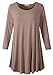 LARACE Women 3/4 Sleeve Tunic Top Loose Fit Flare T-Shirt(L, Khaki)
