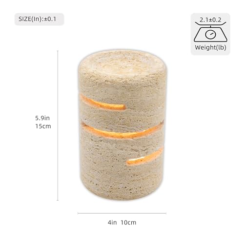 Natural Travertine Marble Table Lamp - Travertine Night Light Handmade Decorative Lamp with Home Decor Type C for Bedroom, Office, Living Room or Bedside