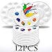 12 Pc Paint Tray Palettes Plastic for DIY Craft Professional Art Painting primary