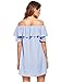 Milumia Women's Off Shoulder Ruffles Shift Loose Summer Vacation Mini Dress Blue Small
