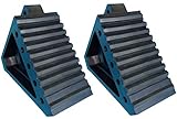 YM W4194 Solid Rubber Wheel Chock with Handle, 8-3/4" Length, 4" Width, 6" Height - Pack of 2