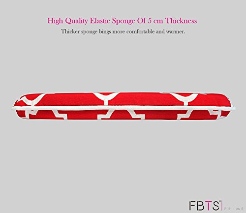 FBTS Prime Chair Cushion 16 x 17 Inches Indoor/Outdoor Seat Pads Square (Set of 2, Red, Quatrefoil Lattice) for Outdoor Patio Furniture Garden Home Office by