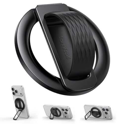 Lamicall Anillo Magnético para Celular - [Lazo de Silicona Suave] Soporte Vertical mag Safe Ring Holder, Soporte Magnético para Celular, mag Safe Ring Compatible con iPhone 17/16/15 Serie y y Android