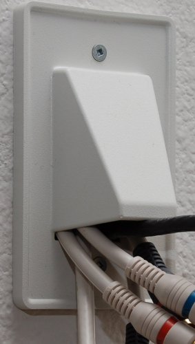Arlington CE1-1 Recessed Cable Wall Plate, 1-Gang, White